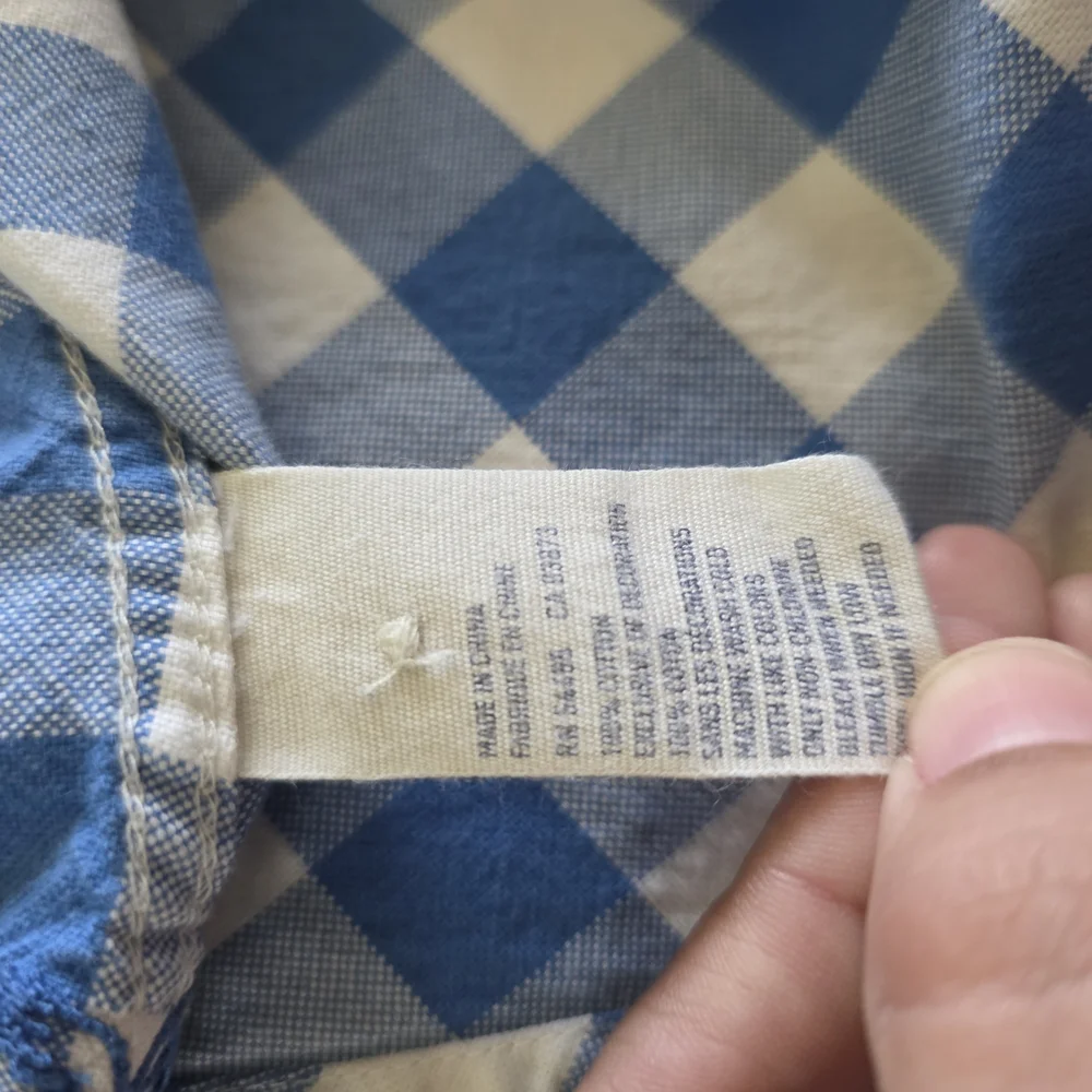 American Eagle Blue & White Plaid Button-Up Shirt β Size 0 β 100% Cotton Womens - Picture 16 of 16